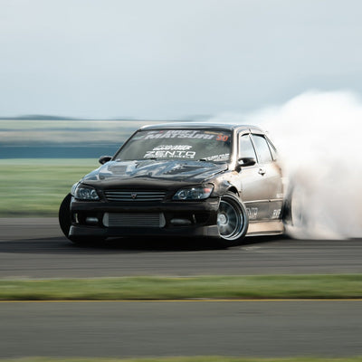 Zento MS1 x Toyota Altezza Drift Matsuri with camber, shown with polished finish and Zestino tyres